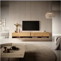 Selsey TV-Schrank MIRRGO hängend, 2-türig mit 2 offenen Fächern, 200 cm