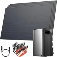 Solarway Balkonkraftwerk 2000Wp / 800W mit 1,9kWh EcoFlow Speicher komplett Steckdose, 2000 W, Monokristallin, Steckdose - 1,9 kWh EcoFlow Stream Ultra - Solaranlage Komplettset -