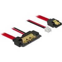 Adapterkabel SATA 7Pin + 2Pin > SATA 22Pin schwarz/rot, 20cm, 22Pin-Buchse gerade