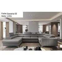 Lukas Möbel Wohnlandschaft Wohnlandschaft Linus mit Schlaffunktion Bettkasten XXL-Sofa in U-Form, mit verstellbaren Kopfstützen