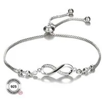 Felino Silberarmband Armband Infinity Damen Frauen Diamanten Unendlich Liebe Ewigkeit (1-tlg., + Schmuckbeutel), 925 Sterling Silber
