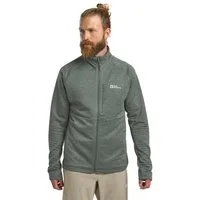 Jack Wolfskin Fleecejacke Taiga Full Zip (elastische Bünd) grün Herren