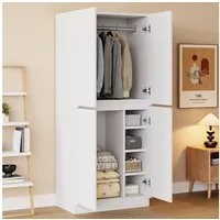 Flieks Kleiderschrank Kleiderschrank Doppeltür-Design 70×40×170cm mit Kleiderstange