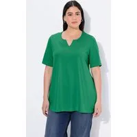 Ulla Popken T-Shirt T-Shirt A-Linie Tunika-Ausschnitt Halbarm