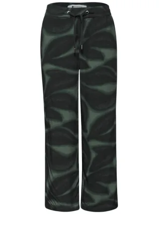 Street One - Lässige Culotte mit Allover-Muster grün/schwarz - Gr. - 26