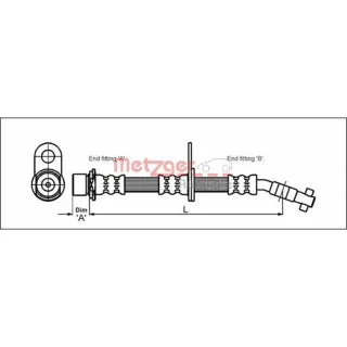 Metzger Bremsschlauch vorne rechts Toyota Avensis T22