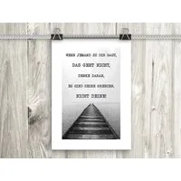 artissimo Poster Poster mit Spruch DIN A4 21x29,7 cm Typografie Motivation schwarz weiß, Motivationsposter: Nicht deine Grenzen