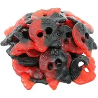 Fruchtgummi Bären & Co. Süßigkeit, Totenkopf Fruchtgummi Lakritz mit Himbeergeschmack würzig süß 300g