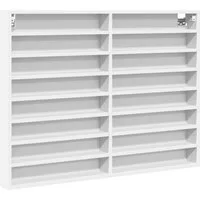 vidaXL Regal Vitrinenschrank Weiß 100x8,5x75 cm Holzwerkstoff, 1-tlg.