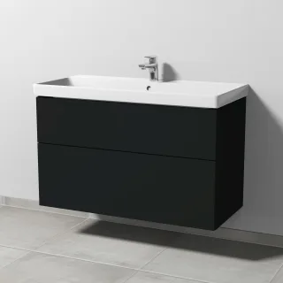 Sanipa 3way Waschtischunterbau zu Villeroy & Boch Avento Waschtisch mit 2 Auszügen, Vulkan-Matt SP6241V