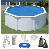 KONIFERA Rundpool MALAGA 3 (Set, 6-tlg), Höhe: 120 cm, stabile Konstruktion durch breiten Handlauf