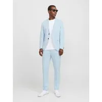 Jack & Jones Anzug JPRFRANCO Extra schmal, pflegeleicht, stilvoll mit fallendem Revers Materialmix aus Polyester, Viskose und Elasthan