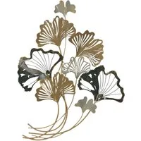 HOFMANN LIVING AND MORE Wanddekoobjekt Wanddekoration (1 St), aus Metall, Ginkgo-Blätter, schwarz gold