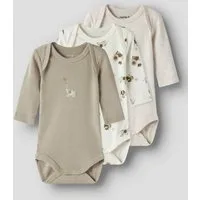Name It Langarmbody NBNBODY 3P LS ANIMAL NOOS (Packung, 3-tlg)