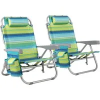 TLGREEN Campingstuhl Klappbar Leicht Aluminium, (Rucksack Klappstuhl Strand, 2 St), Campingstuhl Kann Flach Liegen,bis 150 kg belastbar