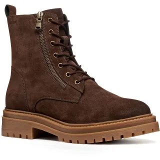 Geox D Iridea F Leder Damenstiefel Dunkelbraun