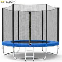 HomeMiYN Gartentrampolin Garten Trampolin mit Sicherheitsnetz – Outdoor Kinder Trampolin, Schutzrand schwarz,mit sicherheisnetz