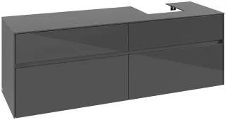Villeroy & Boch Waschtischunterschrank Collaro C10600 1600x548x500mm Glossy Grey C10600FP