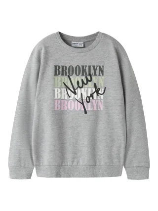 NAME IT - NKFVENUS LS NREG SWEAT UNB Grey Melange - Gr. - 134/140