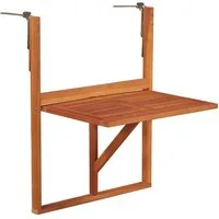 vidaXL Gartentisch Balkon-Hängetisch 64,5x44x80 cm Massivholz