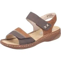 Rieker Sandale Riemchensandale, Sommerschuh, Sandalette, Klettschuh mit Keilabsatz