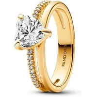 Pandora Fingerring Damen-Doppelschiene mit Goldfarben