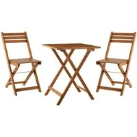 Juskys Balkonset Bala, (3-tlg), Sitzgruppe aus Holz, klappbar, platzsparend, für 2 Personen