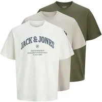 Jack & Jones T-Shirt JJEDENVER GRAPHIC TEE SS O-NECK 3PK MP (Packung, 3-tlg)