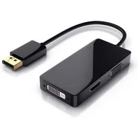CSL Audio- & Video-Adapter HDMI, DVI, VGA zu DisplayPort, 15 cm, 3in1, Konverter-Kabel, Full HD 1080p