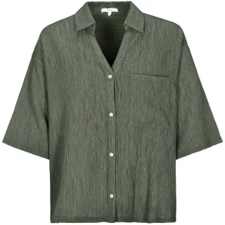 zab company - Da. Crinkle Bluse 1/2 Arm olive - Gr. - 38