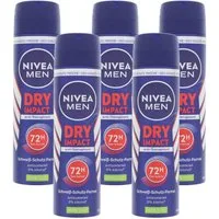 Nivea Deo-Spray 5 x NIVEA MEN Dry Impact Deo Spray je 150ml Antitranspirant 72h