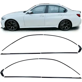 Shadow Line Zierleisten Fensterleisten Fensterrahmen Schwarz Glanz für BMW 3er G20 ab 2019-