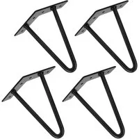 Möbelhandel Klipenstein Möbelfuß 4 Stück Metall Schrankfüße Möbelfüße Schwarz 10/20 cm mit Stützfuß