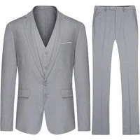 Allthemen Anzug (3 tlg) Slim Fit Herrenanzug im eleganten Look Businessanzug