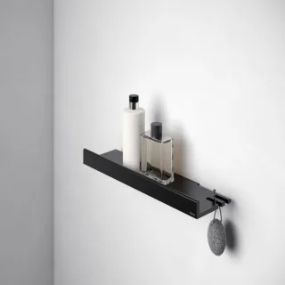 Keuco Reva Duschablage 12858370000 schwarz matt, mit verdeckter Befestigung