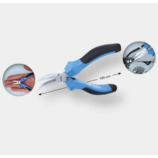 Brilliant Tools Feinmechanik-Flachrundzange, gebogen - BT067607