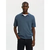Selected Poloshirt SLHMATTIS SS KNIT SUN OPEN POLO NOOS