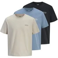 Jack & Jones T-Shirt JJEARCHIVE GRAPHIC TEE SS O-NECK 3PK MP (Packung, 3-tlg) Baumwolle, relaxed fit