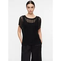 comma Kurzarmpullover Accessories Lockerer Poncho aus Viskosemix