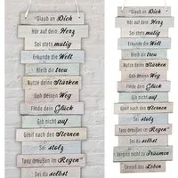 CEPEWA Kunstdruck Plankenschild "Bitte glaub an dich" Wanddekoration, Bitte glaub an dich