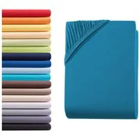 Hometex Premium Textiles Spannbettlaken Jersey Spannbettlaken 100% Baumwolle, Jersey, Gummizug: Rundumgummizug, Premium-Jersey Matratzenhöhe bis 23 cm