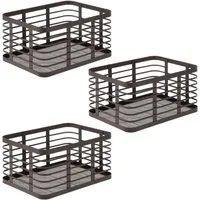 mDesign Aufbewahrungssystem mDesign Allzweckkorb Aufbewahrung Drahtkorb Organizer 3er Set Metall