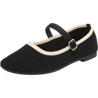 Ital-Design Bequeme Ballerinas mit Riemenverschluss für Damen Schnürpumps (91512222) Blockabsatz Riemchenballerinas in Schwarz