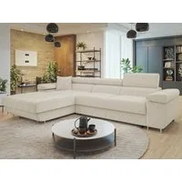 MIRJAN24 Ecksofa Torezio Mini Cord, mit Bettkasten und Schlaffunktion, Einstellbare Kopfstützen, 280x170x70-90 cm