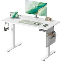 SONGMICS Schreibtisch Höhenverstellbarer elektrisch, 100/120/140/160/180 cm, USB-C-Anschluss, Memory-Funktion für 4 Höhen, mit Stoff-Organizer