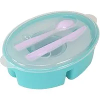p:os Lunchbox Lunchbox Türkis mit Besteck, Soßenbecher & Kühlakku Brotdose Salatbox