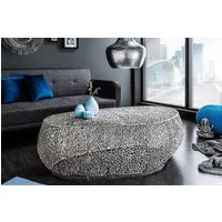 riess-ambiente Couchtisch ABSTRACT LEAF 120cm silber - Metall, Handarbeit, Blatt, modern (Einzelartikel, 1-St), Eyecatcher Beistelltisch - ideal für Wohnzimmer, TV-Ecke oder Lofts