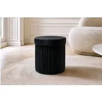 riess-ambiente Polsterhocker ÉLAN 40cm schwarz - Samt, faltbar, mit Stauraum, platzsparend, modern (Einzelartikel, 1 St), Eleganter Sitzhocker - ideal f. Ankleide, Flur, Wohnzimmer & Garderobe