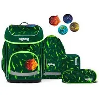 ergobag Schulranzen cubo Set (5-tlg., 5-teiliges Set), größenverstellbares Rückensystem
