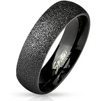 BUNGSA Fingerring 64 (20.4) sand-gestrahlter schwarzer Ring Edelstahl Frauen & Männer (Ring, 1-tlg), Damen Herren